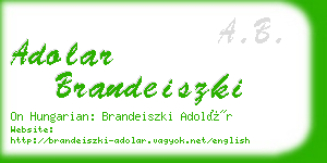 adolar brandeiszki business card